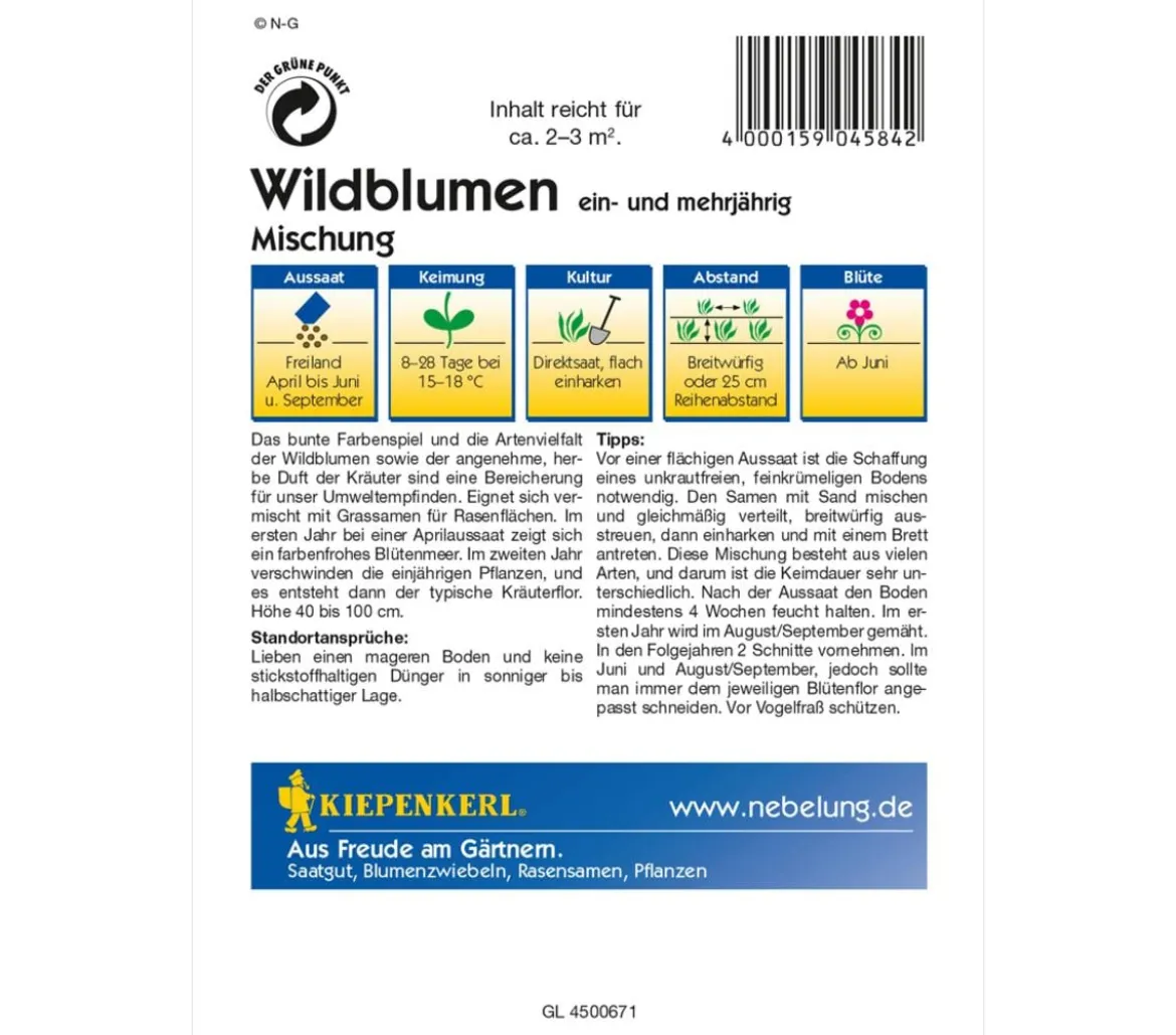 Kiepenkerl Saatgut Wildblumen Kräutermischung
