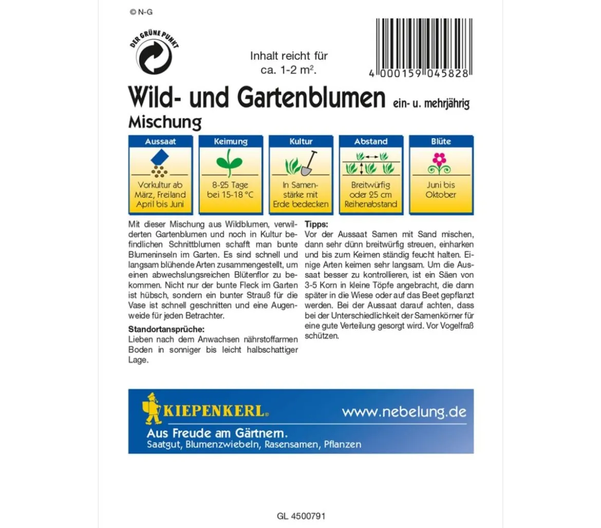 Kiepenkerl Saatgut Wild- und Gartenblumen Mix