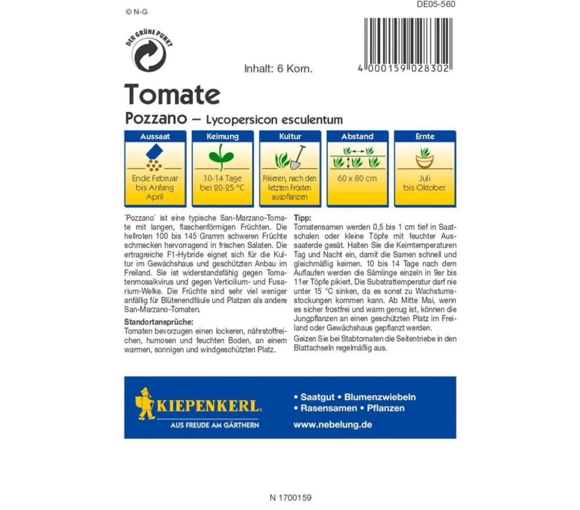 Kiepenkerl Samen Tomate 'Pozzano'