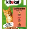 KITEKAT® Nassfutter für Katzen Multipack Klassische Auswahl in Sauce, Adult, 12 x 85 g