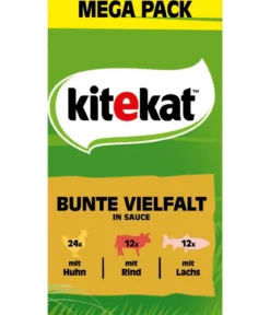 KITEKAT® Nassfutter für Katzen Multipack Bunte Vielfalt in Sauce, Adult, 48 x 85 g