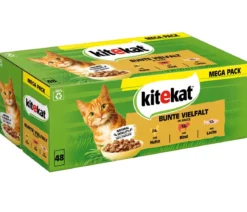 KITEKAT® Nassfutter für Katzen Multipack Bunte Vielfalt in Sauce, Adult, 48 x 85 g
