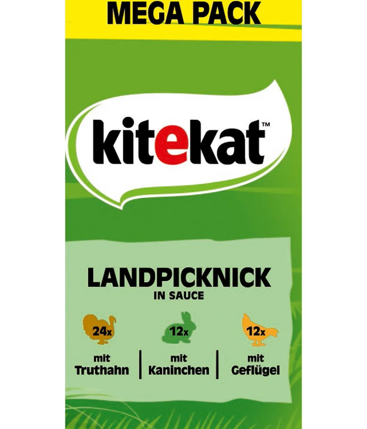 KITEKAT® Nassfutter für Katzen Multipack Landpicknick in Sauce, Adult, 48 x 85 g