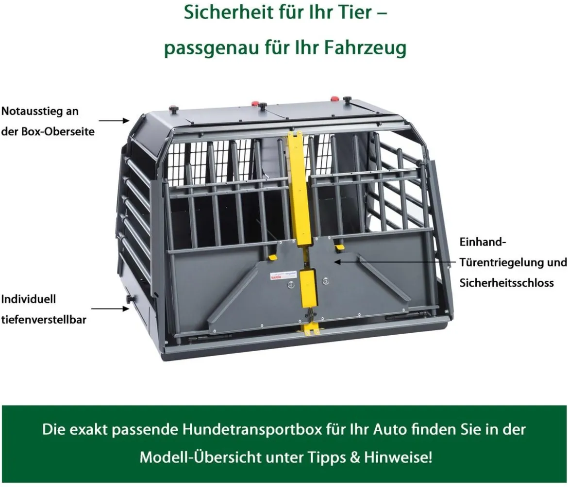 kleinmetall® Hundetransportbox VarioCage Doppelbox XL, ca. B99/H71,5/T81-103 cm