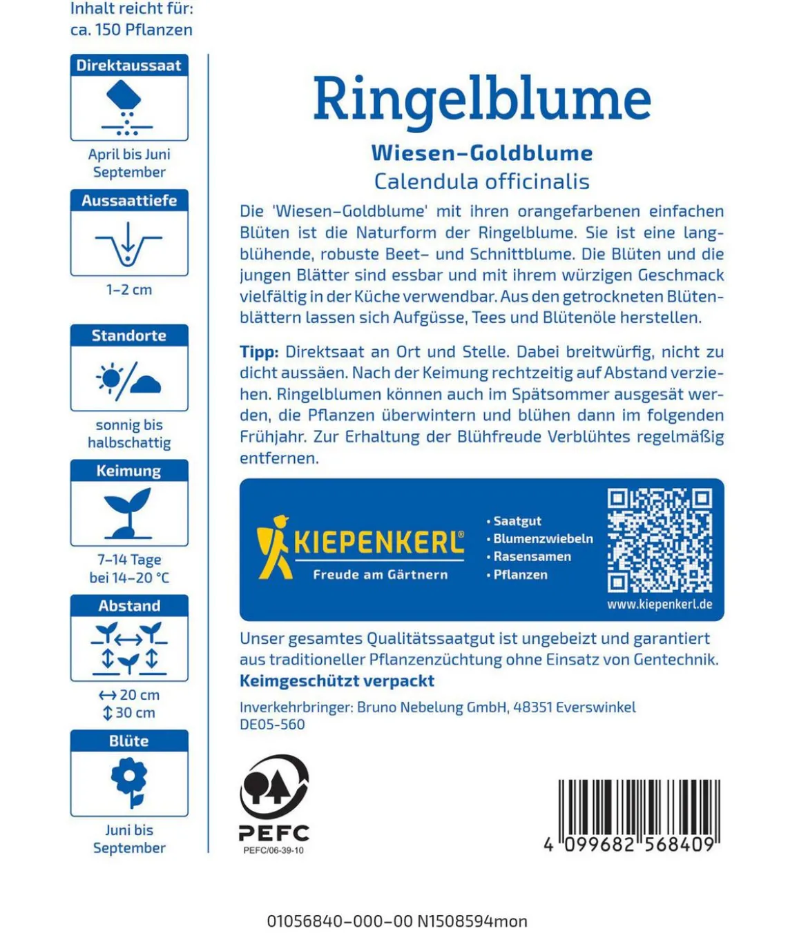 Kräuter-Ringelblumen, Saatgut von Kiepenkerl