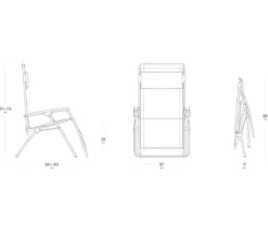 Lafuma Relaxliege R Clip, ca. B67/H114/T88 cm