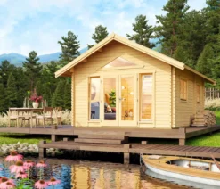 Lasita Maja Blockbohlenhaus Caroline 2.2, ca. B675/H330,6/T489,9 cm