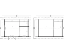 Lasita Maja Blockbohlenhaus Caroline 2.1, ca. B675/H330,6/T489,9 cm