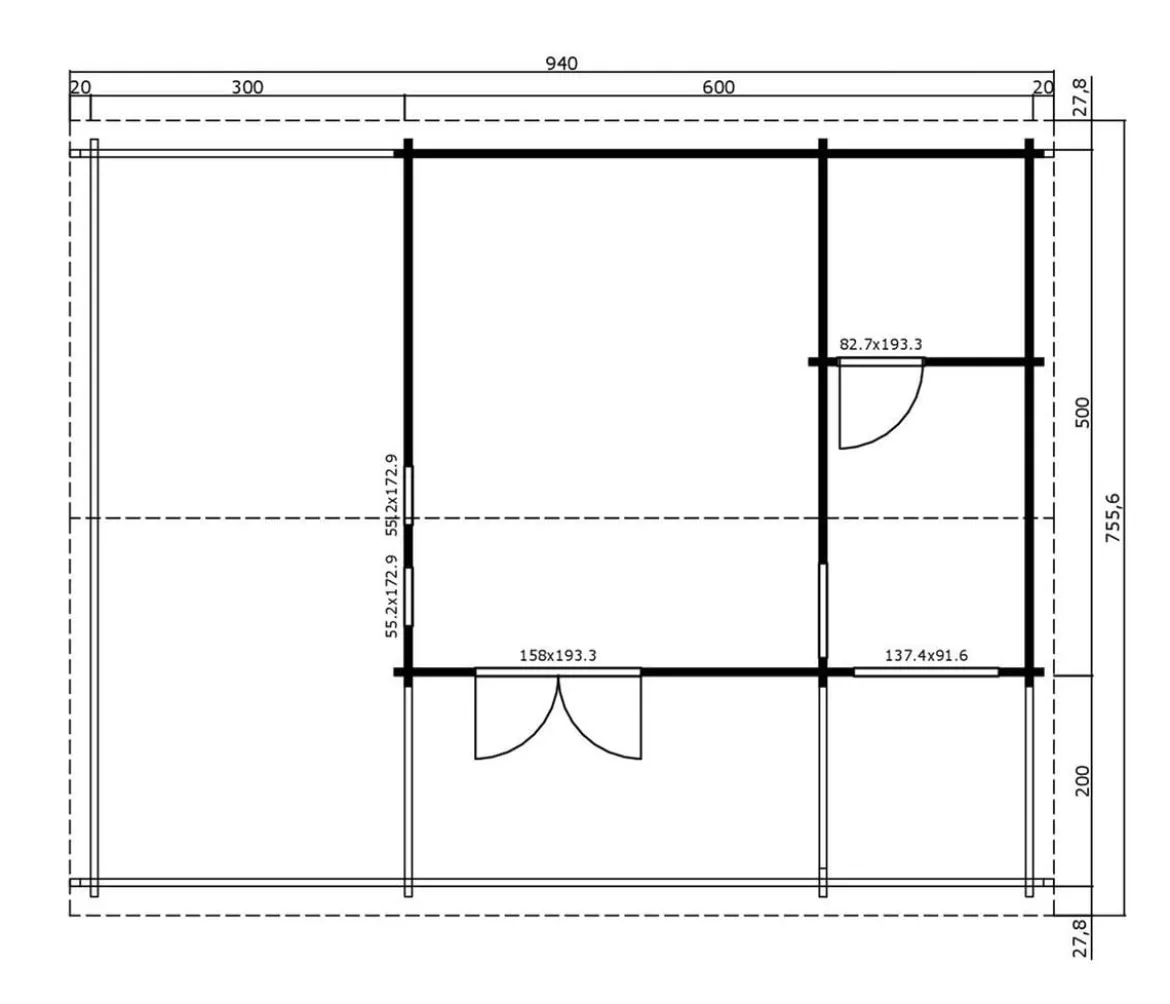 Lasita Maja Ferienhaus Blue Nile, ca. B940/H333,2/T756 cm