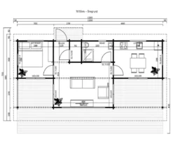 Lasita Maja Ferienhaus Öregrund, ca. B1260/H312,8/T730 cm