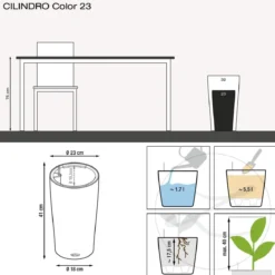 LECHUZA® CILINDRO Color, All-in-One Set