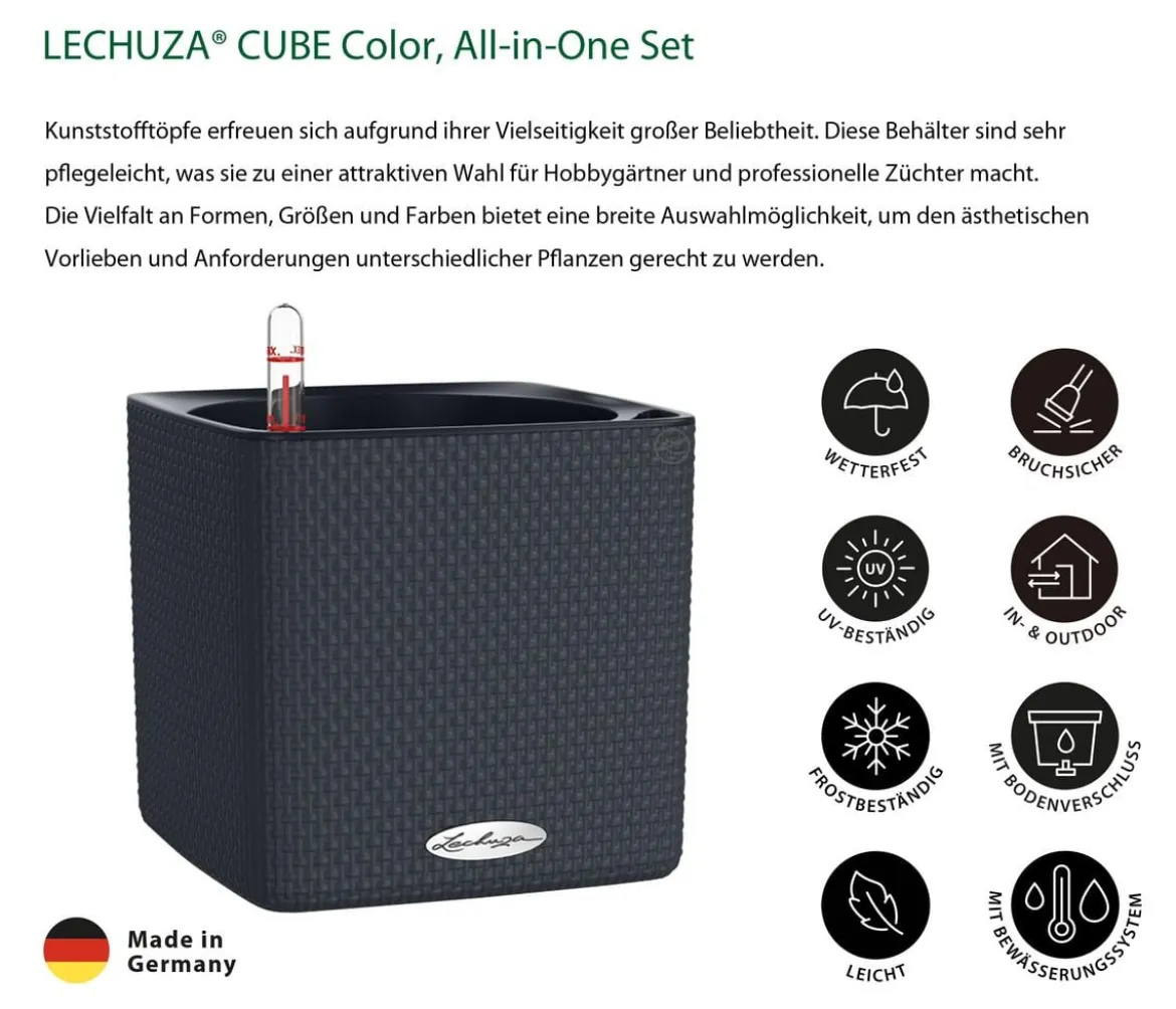 LECHUZA® CUBE Color, All-in-One Set