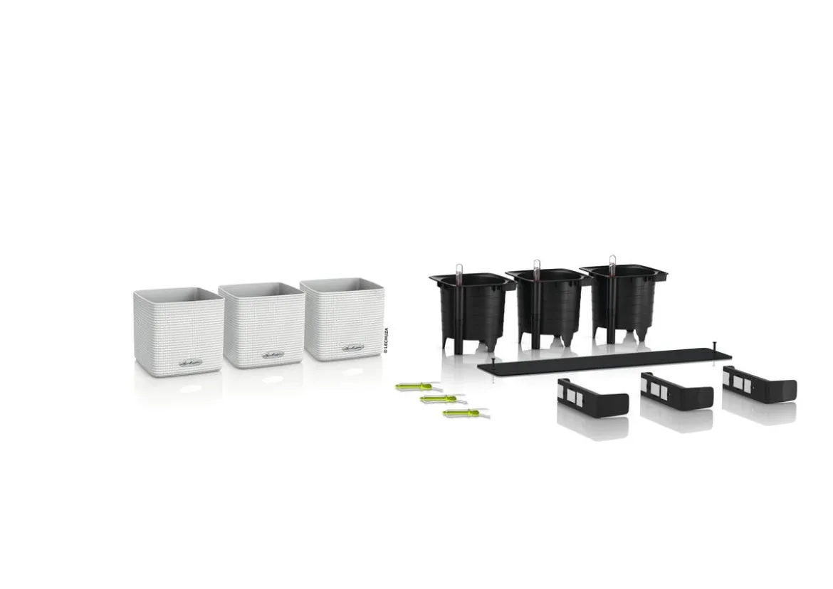 LECHUZA® CUBE Color Green Wall Home Kit, ca. B48/H14/T15 cm