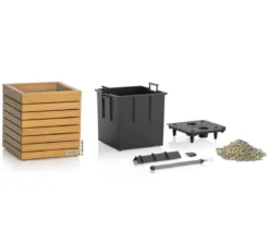 LECHUZA® Holz-Kasten PALO Natural Wood 35, quadratisch