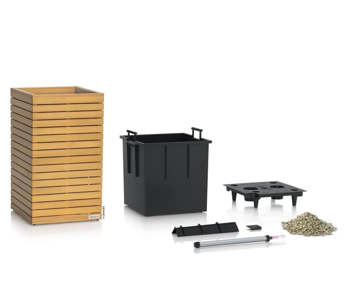 LECHUZA® Holz-Kasten PALO Natural Wood 45, quadratisch