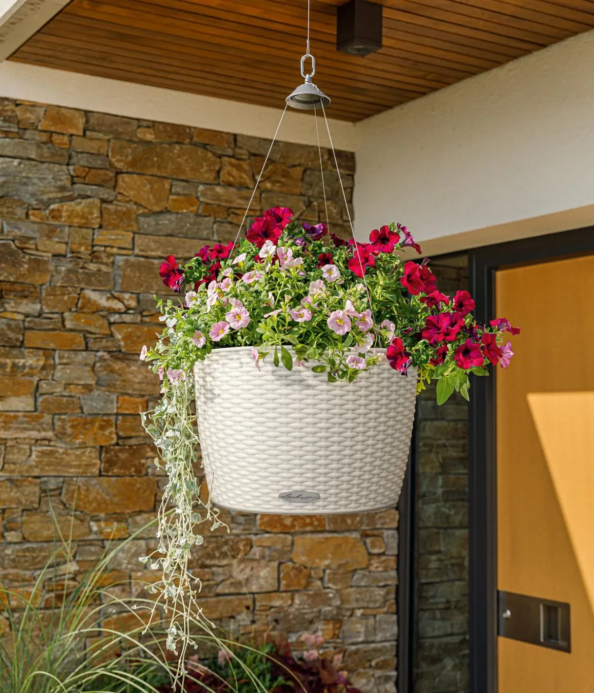 LECHUZA® Kunststoff-Hängeampel Nido Cottage inkl. Pflanzeinsatz, rund, ca. Ø36,3/H24,2 cm