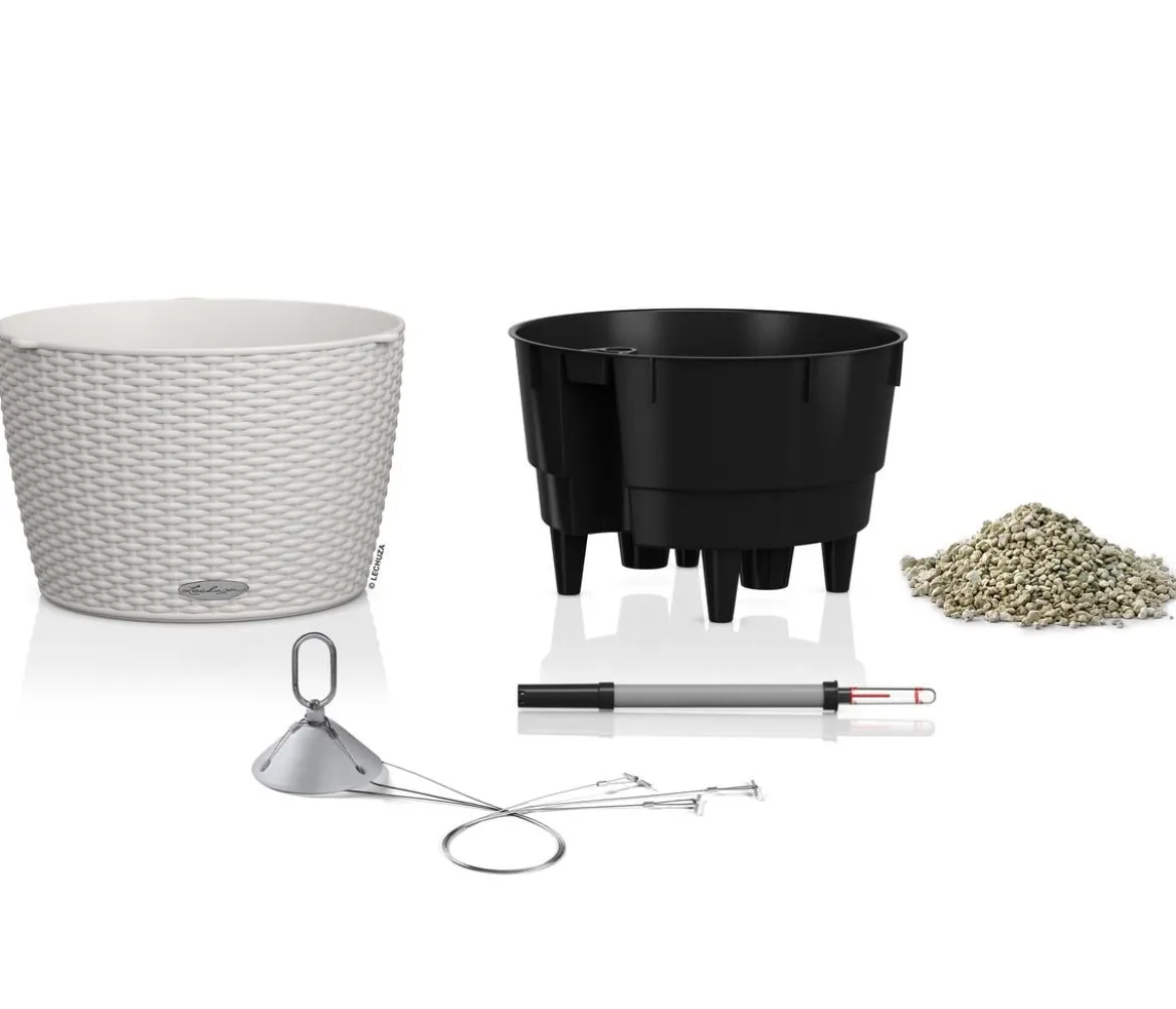 LECHUZA® Kunststoff-Hängeampel Nido Cottage inkl. Pflanzeinsatz, rund, ca. Ø36,3/H24,2 cm