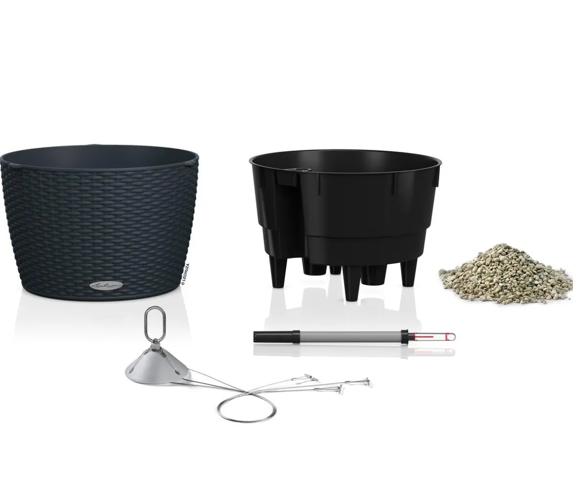 LECHUZA® Kunststoff-Hängeampel Nido Cottage inkl. Pflanzeinsatz, rund, ca. Ø36,3/H24,2 cm