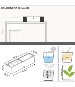 LECHUZA® Kunststoff-Kasten Balconera Stone, rechteckig