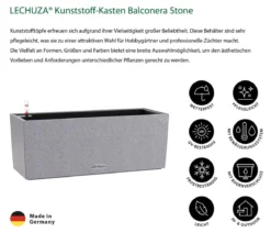 LECHUZA® Kunststoff-Kasten Balconera Stone, rechteckig