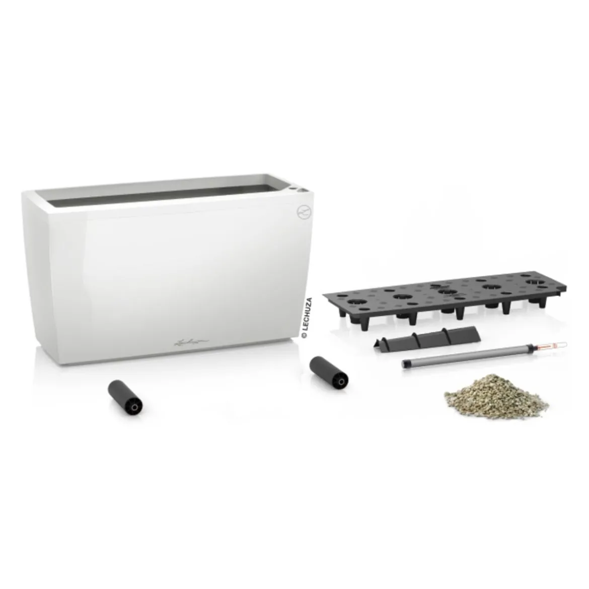 LECHUZA® Kunststoff-Kasten CARARO All-in-One-Set, rechteckig, ca. B75/H43/T30 cm