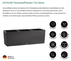LECHUZA® Kunststoff-Kasten Trio Stone, rechteckig, ca. B100/H34,5/T32,5 cm