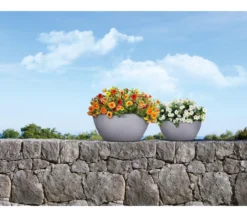 LECHUZA® Kunststoff-Schale 'Cubeto Stone', rund