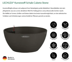 LECHUZA® Kunststoff-Schale 'Cubeto Stone', rund