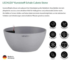 LECHUZA® Kunststoff-Schale 'Cubeto Stone', rund