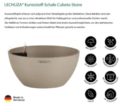 LECHUZA® Kunststoff-Schale 'Cubeto Stone', rund
