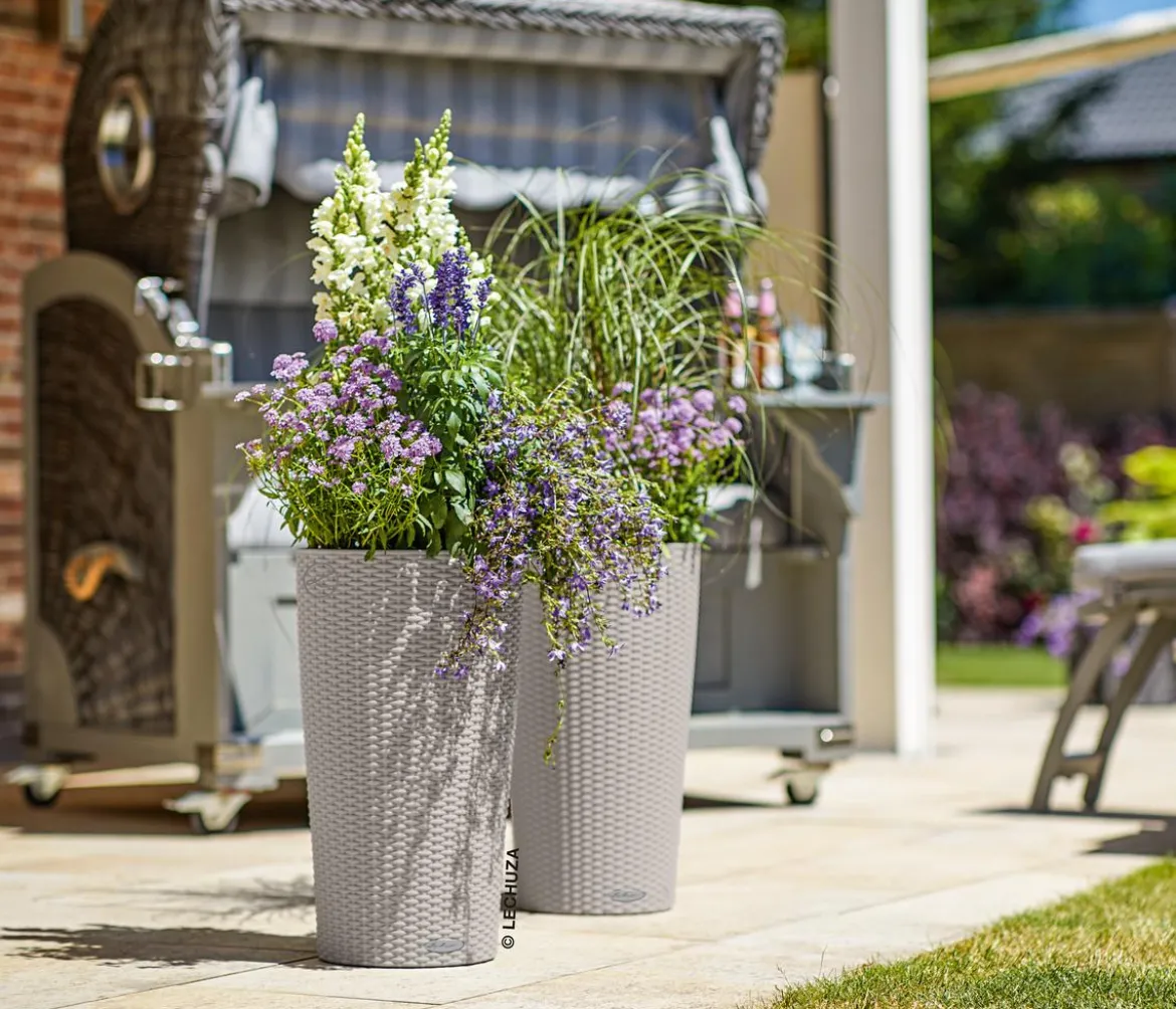 LECHUZA® Kunststoff-Säule Cilindro Cottage inkl. Pflanzeinsatz, konisch