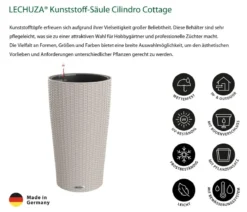 LECHUZA® Kunststoff-Säule Cilindro Cottage inkl. Pflanzeinsatz, konisch