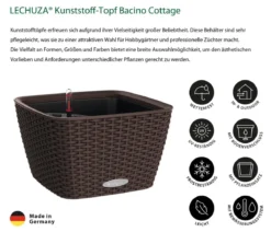 LECHUZA® Kunststoff-Topf Bacino Cottage, quadratisch, ca. B30/H18/T30 cm