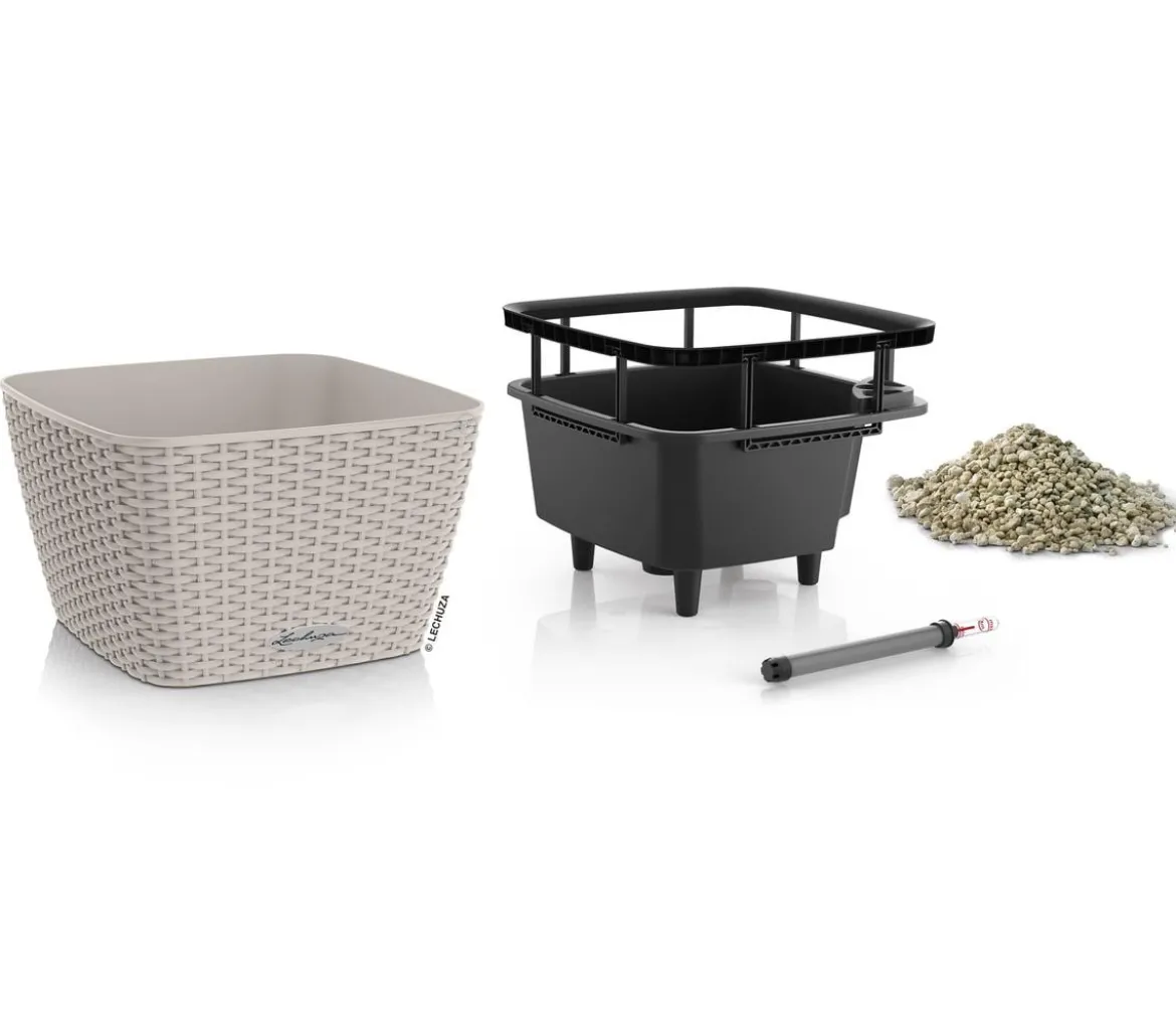 LECHUZA® Kunststoff-Topf Bacino Cottage inkl. Pflanzeinsatz, konisch, ca. B31/H19,5/T31 cm