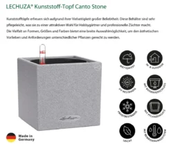 LECHUZA® Kunststoff-Topf Canto Stone, eckig, ca. B14/H13,5/T14 cm