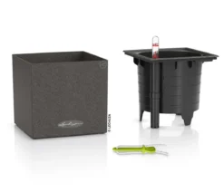 LECHUZA® Kunststoff-Topf Canto Stone, eckig, ca. B14/H13,5/T14 cm