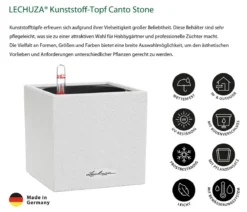 LECHUZA® Kunststoff-Topf Canto Stone, eckig, ca. B14/H13,5/T14 cm