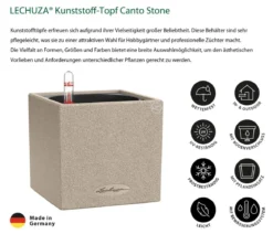 LECHUZA® Kunststoff-Topf Canto Stone, eckig, ca. B14/H13,5/T14 cm