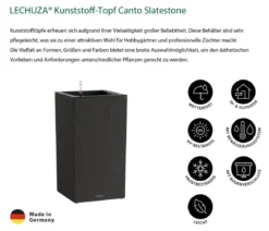 LECHUZA® Kunststoff-Topf Canto Slatestone inkl. Pflanzeinsatz, rechteckig