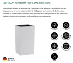 LECHUZA® Kunststoff-Topf Canto Slatestone inkl. Pflanzeinsatz, rechteckig