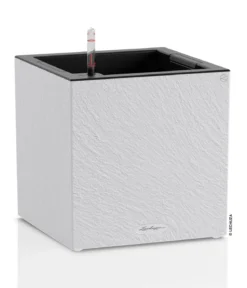 LECHUZA® Kunststoff-Topf Canto Slatestone inkl. Pflanzeinsatz, quadratisch