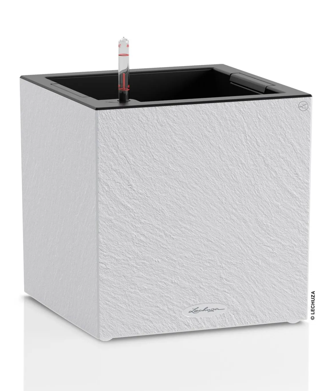 LECHUZA® Kunststoff-Topf Canto Slatestone inkl. Pflanzeinsatz, quadratisch