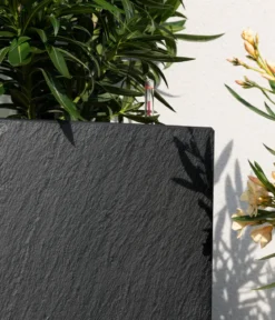 LECHUZA® Kunststoff-Topf Canto Slatestone inkl. Pflanzeinsatz, quadratisch