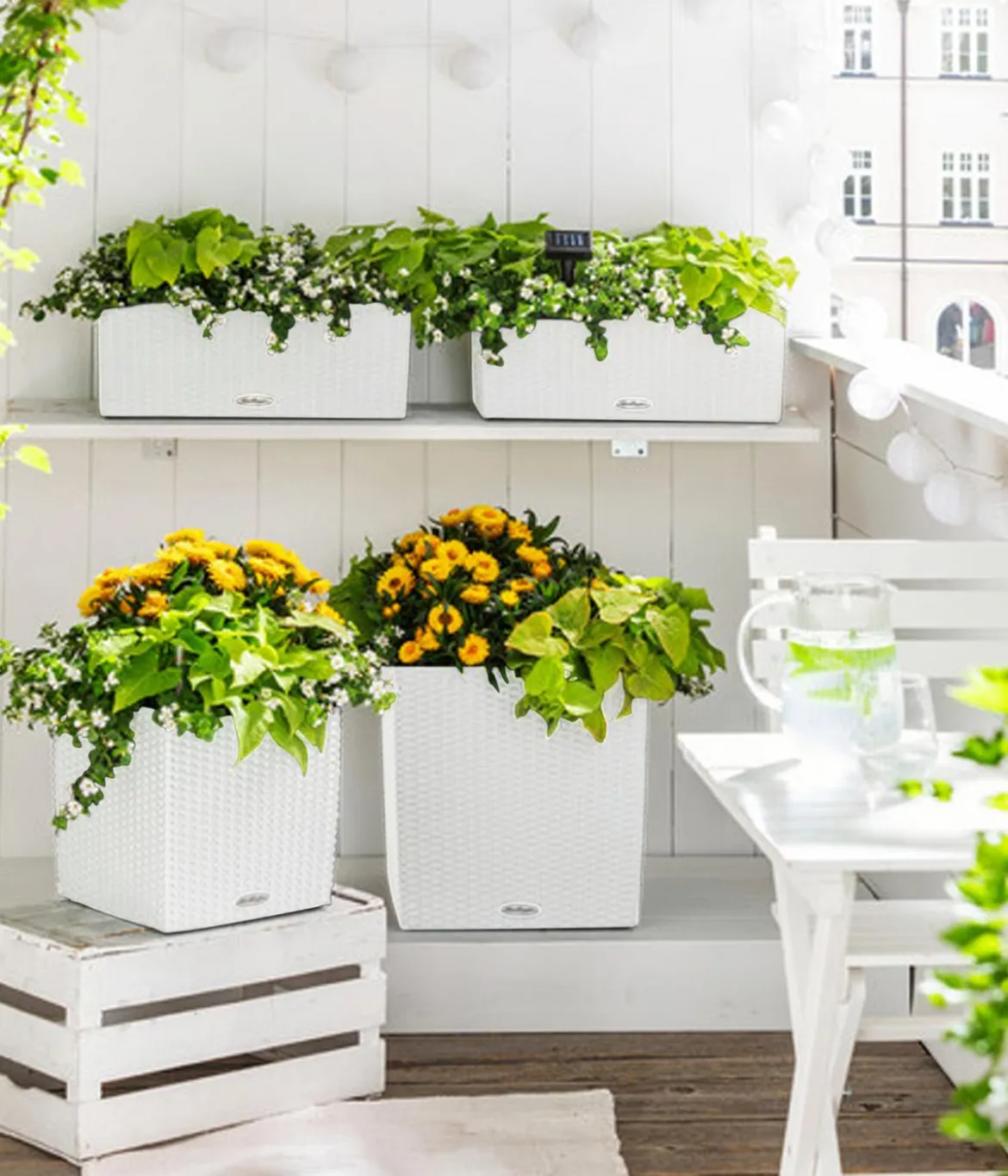 LECHUZA® Kunststoff-Topf Cube Cottage, quadratisch