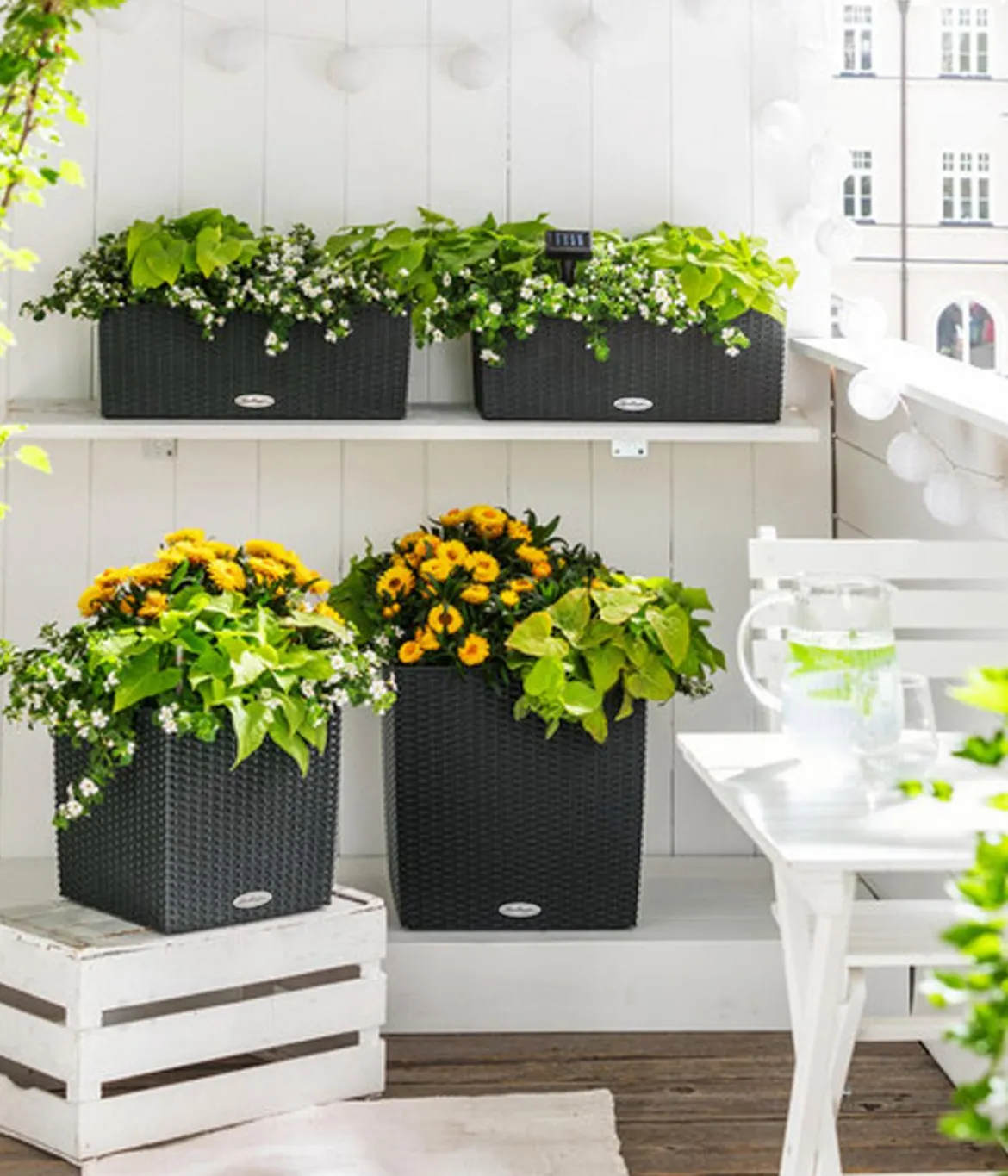 LECHUZA® Kunststoff-Topf Cube Cottage, quadratisch