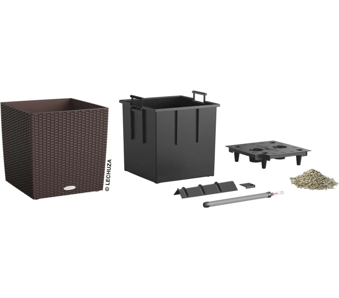 LECHUZA® Kunststoff-Topf Cube Cottage, quadratisch