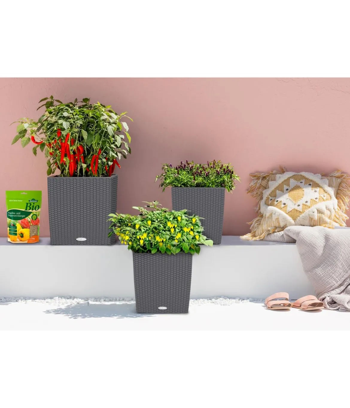 LECHUZA® Kunststoff-Topf Cube Cottage, quadratisch