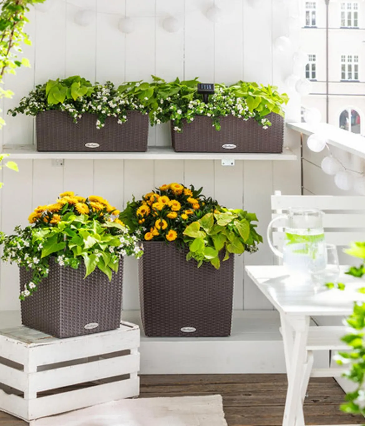 LECHUZA® Kunststoff-Topf Cube Cottage, quadratisch