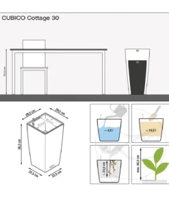 LECHUZA® Kunststoff-Topf Cubico Cottage, konisch