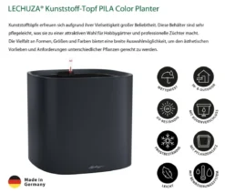 LECHUZA® Kunststoff-Topf PILA Color Planter, quadratisch, ca. B35/H33/T35 cm